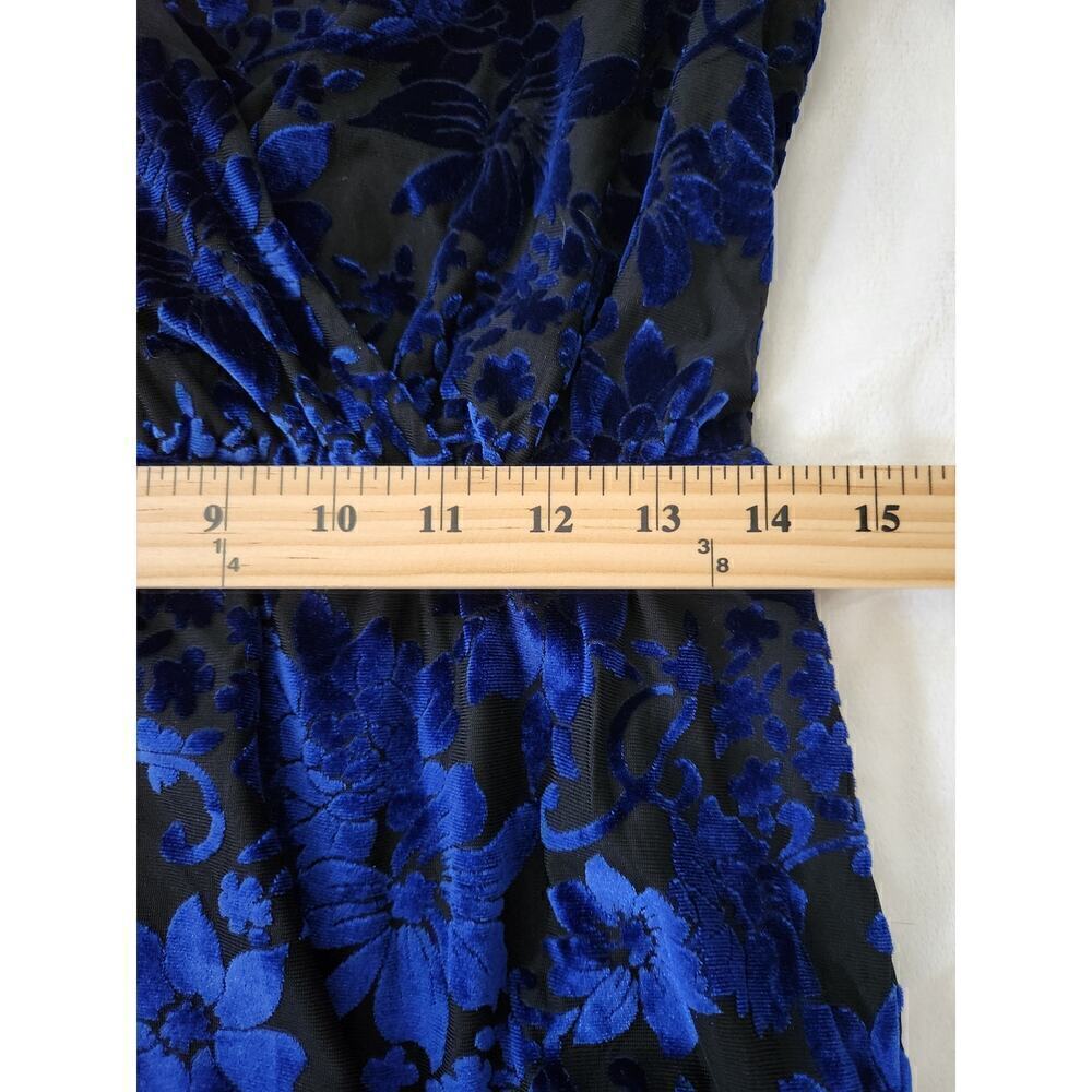 Allison & Kelly Blue tiered velvet burnout dress sz M floral witchy fairy goth - Picture 11 of 12